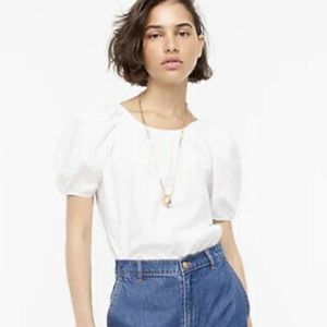 J. Crew poplin puff blouse